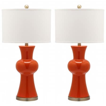 Safavieh Lola Column Lamp- Orange - 19.5 x 31.5 x 16.5 in. LIT4150D-SET2